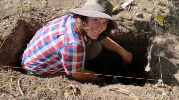 Elora makes good progress on their excavation unit.