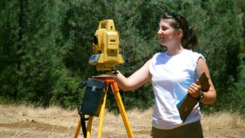 Jessica Operates the Total Data Station