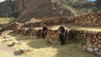 Lauren, Erika, and Fernando visiting the site of Pukara.