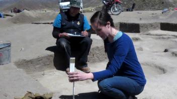 We also make measured drawings of profiles. Kenny and Sarah making a profile map. 